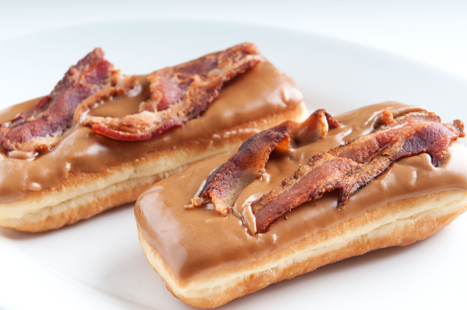 Maple Glazed Doughnut Topped with Bacon
